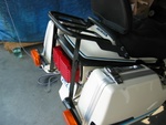 My luggage rack that came in handy.  Check out how it's made and it is sturdy.  Pack her up and go.