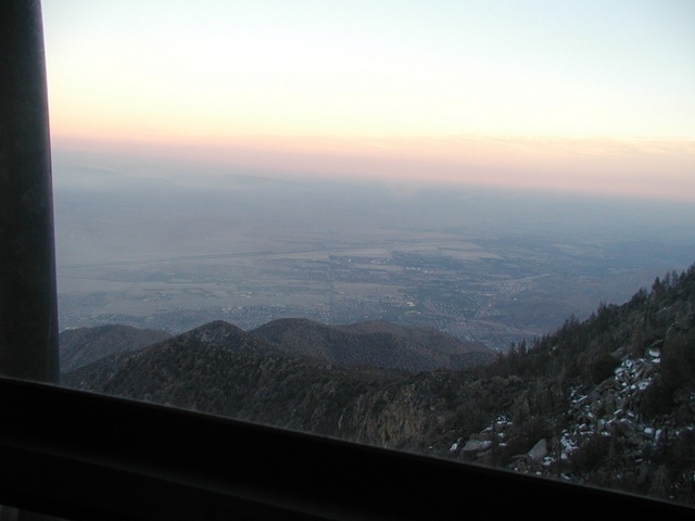 The view near the top looking down on Palm Springs and the Coachella Valley.