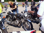 Velocette Thruxton with a red head.