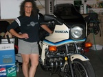 My wife proud of the CBX, but needs to exchange her Harley Shirt for the CBX shirt.