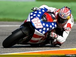 Nickey Haden on his first trip aboard the GP9 Ducati which he will ride in Moto GP in 2009